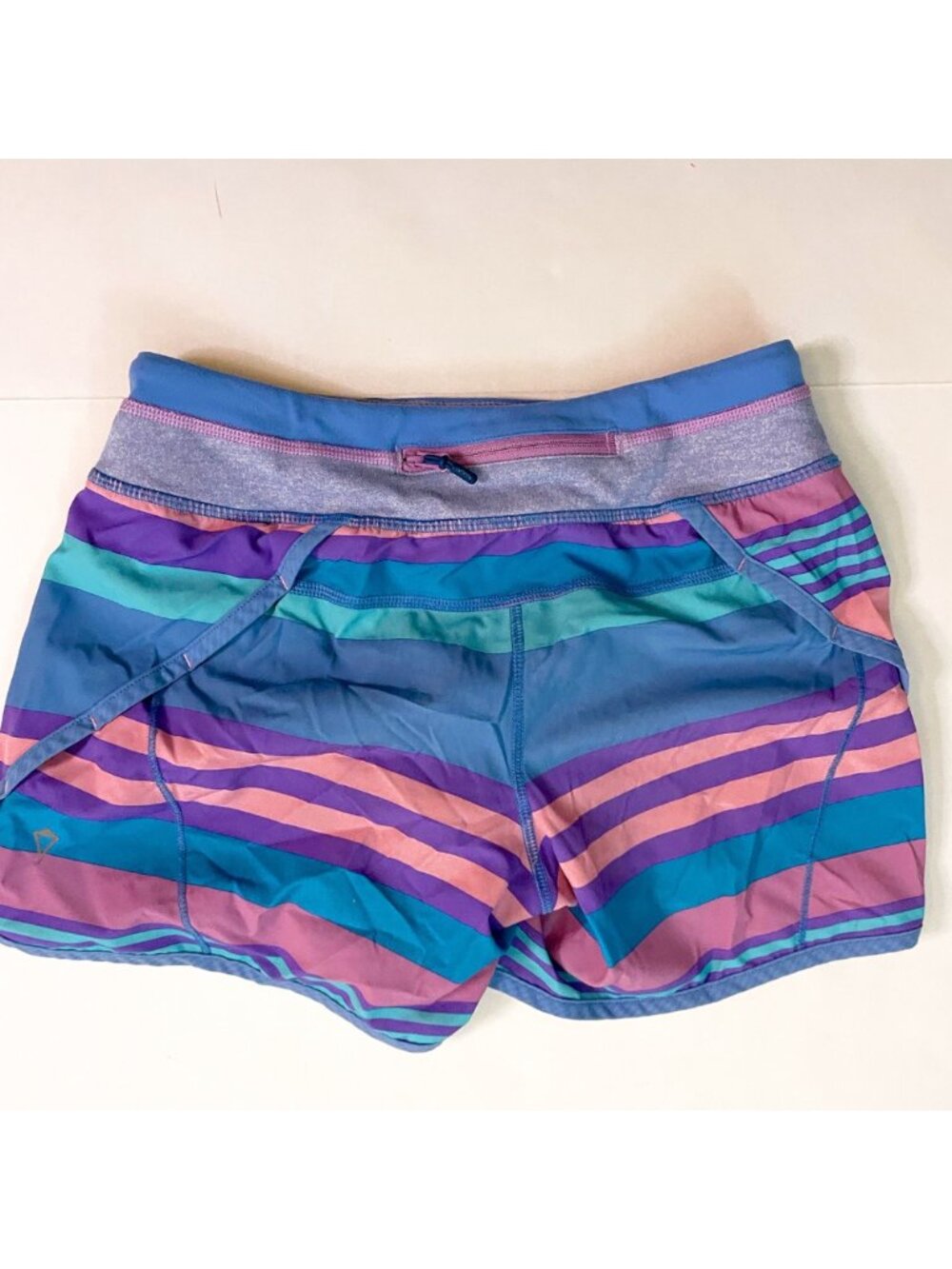 Ivivva Blue Striped Running Shorts, Size 12 - Picture 3 of 6
